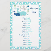 Unter dem Sea Baby Shower Animal Match Game Flyer (Hinten)