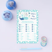 Unter dem Sea Baby Shower Animal Match Game Flyer (Einzeln)