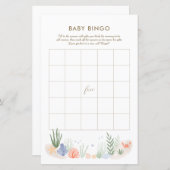 Unter dem Sea Baby Shower Bingo Game (Vorne/Hinten)