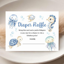 Unter dem Sea Baby Shower Boy Ocean Diaper Raffle Begleitkarte