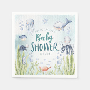 Unter dem Sea Baby Shower Cocktail Napkin Serviette