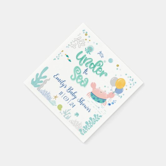 Unter dem Sea Baby Shower Cocktail Napkins Serviette (Ecke)