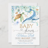 Unter dem Sea Baby Shower Einladung Boy Ocean (Vorderseite)