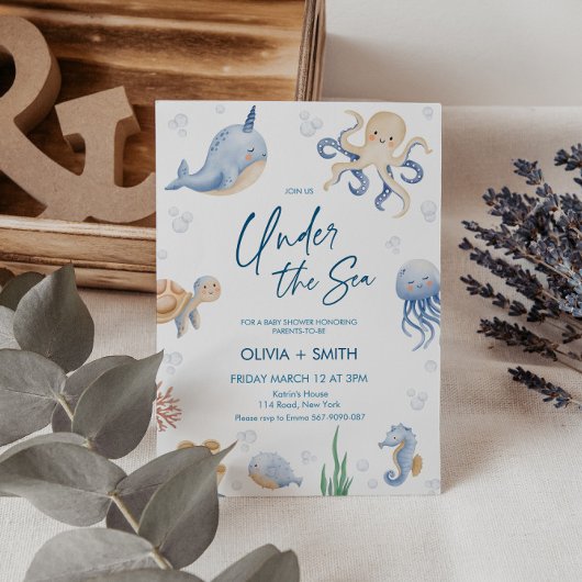 Unter dem Sea Baby Shower Party Einladung
