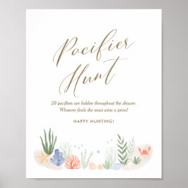 Unter dem Sea Baby Shower Schnuller Hunt Sign Poster