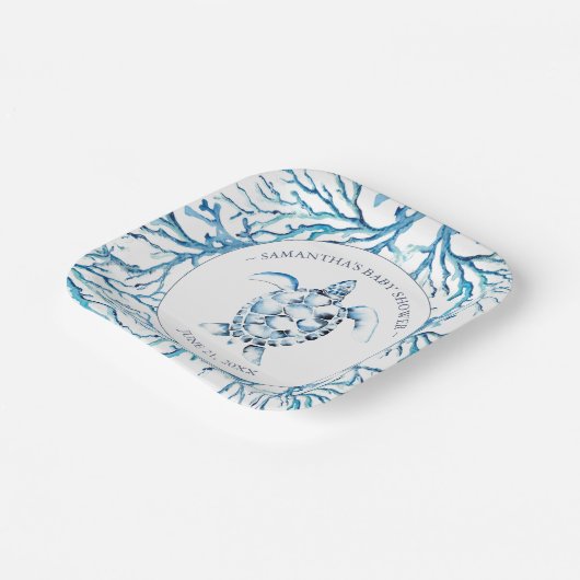 Unter dem Sea Baby Shower Square Pappteller (Gewinkelt)