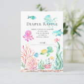 Unter dem Sea Baby Shower Windschutzscheibe Raffle Einladung (Stehend Vorderseite)