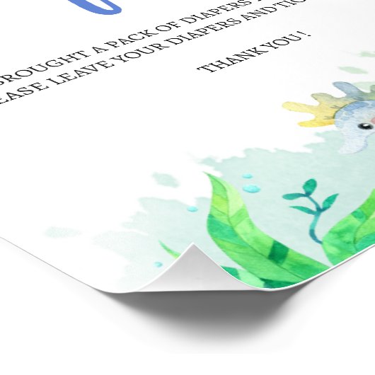 Unter dem Sea Baby Shower Windschutzscheibenzeiche Fotodruck (Ecke)