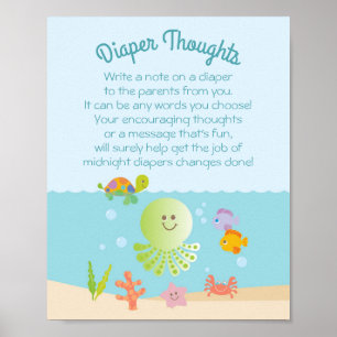Unter dem Sea Baby Shower Windsurfing Thunfischspi Poster