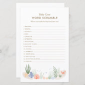 Unter dem Sea Baby Shower Word Scramble Game (Vorne/Hinten)
