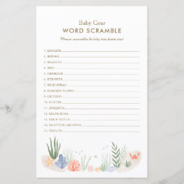 Unter dem Sea Baby Shower Word Scramble Game