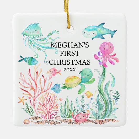 Unter dem Sea Baby's First Christmas Ornament (Vorderseite)