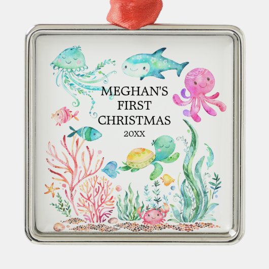 Unter dem Sea Baby's First Christmas Ornament (Vorne)