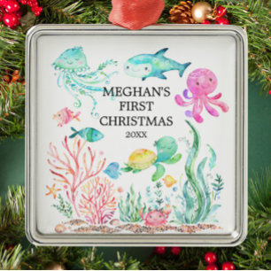 Unter dem Sea Baby's First Christmas Ornament Aus Metall
