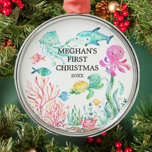 Unter dem Sea Baby's First Christmas Ornament Aus Metall