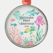 Unter dem Sea Baby's First Christmas Ornament Aus Metall (Vorne)