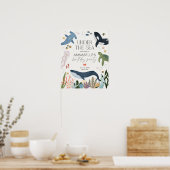 Unter dem Sea Birthday Party Begrüßungszeichen Poster (Küche)