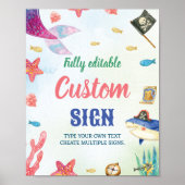 Unter dem "Sea Birthday Party Table Sign" Poster (Vorne)