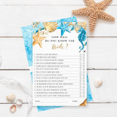 Unter dem Sea Blue & Gold Brautparty Game