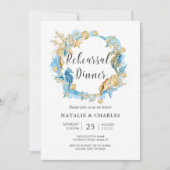 Unter dem Sea Blue Gold Probe Dinner Einladung (Vorderseite)