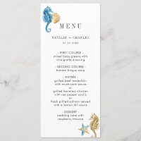 Unter dem "Sea Blue Gold Wedding Menu"