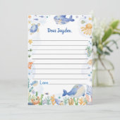 Unter dem Sea Boy Party Time Capsule Message Card Dankeskarte (Stehend Vorderseite)