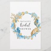 Unter dem Sea Bridal Bingo Brautparty Game (Rückseite)