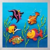 Unter dem Sea Fish Baby Boy Shower Kinderzimmer Poster (Vorne)