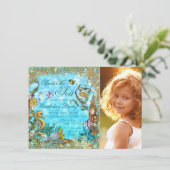 Unter dem Sea Foto Birthday Party Einladung (Stehend Vorderseite)