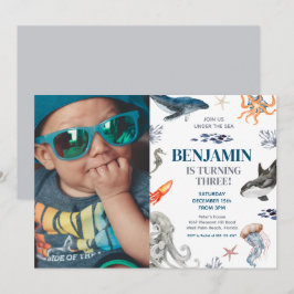 Unter dem Sea Foto Sea Birthday Party Einladung