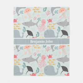 Unter dem "Sea Friends Pattern Fleece Blanket"