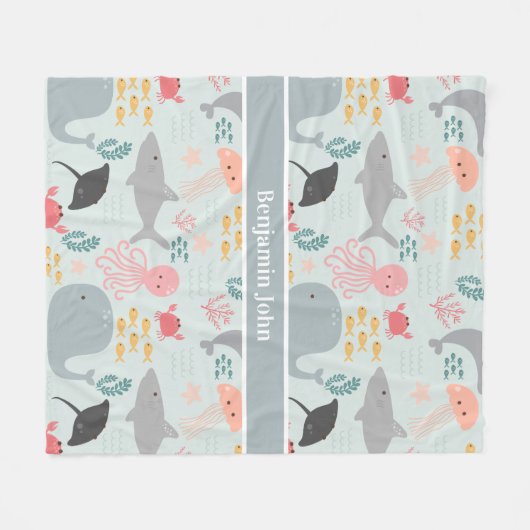 Unter dem "Sea Friends Pattern Fleece Blanket" (Vorderseite (Horizontal))