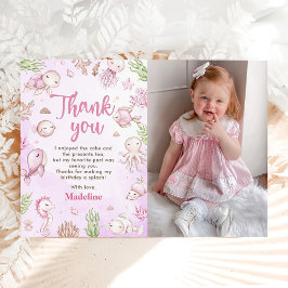 Unter dem Sea Girl Birthday Party Foto Dankeskarte