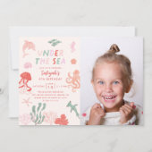 Unter dem Sea Girl Birthday Party Foto Einladung (Vorderseite)