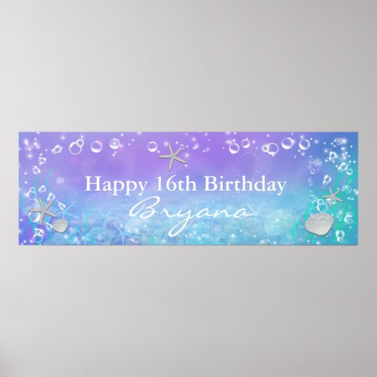 Unter dem Sea Magical Birthday Party Banner Poster (Vorne)