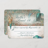 Unter dem Sea Mermaid Party Response Card RSVP Karte (Vorne/Hinten)