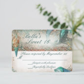 Unter dem Sea Mermaid Party Response Card RSVP Karte (Stehend Vorderseite)