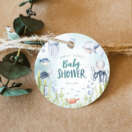 Unter dem "Sea Ocean Baby Shower Circle Fevor Tags Geschenkanhänger