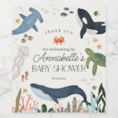 Unter dem "Sea Ocean Baby Shower Wine Label" Weinetikett (Einzelnes Label)