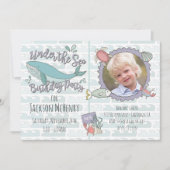 Unter dem Sea Whale Birthday Party-Bild Einladung (Vorderseite)