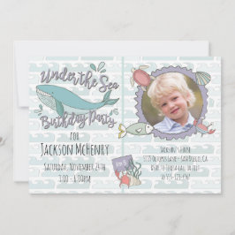 Unter dem Sea Whale Birthday Party-Bild Einladung