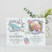 Unter dem Sea Whale Birthday Party-Bild Einladung (Stehend Vorderseite)