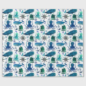 Unter dem SeeAquarell-Ozean-Marinesee Geschenkpapier (Flach)