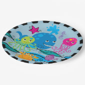 Unter dem Seegeburtstags-Papier-Teller Pappteller (Schrägansicht)