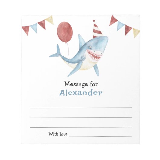 Unter dem Seehai Geburtszeitschrift Kapsel Notizblock (Vorderseite)