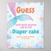 Unter dem Seekuchen mit Baby Shower Game Sign Poster (Vorne)
