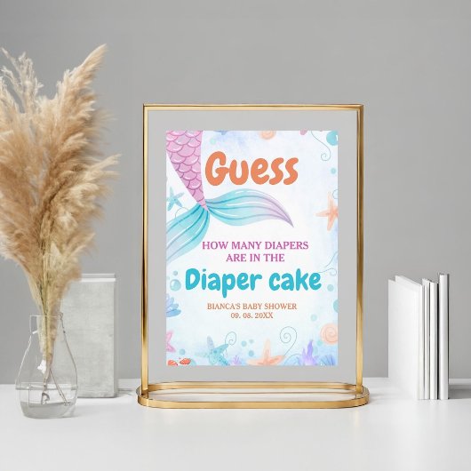 Unter dem Seekuchen mit Baby Shower Game Sign Poster