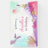 Unter dem Seemeerjungfraugeburtstagsfahne Banner (Vertikal)