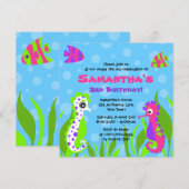 Unter dem Seeozean-Themed Kindergeburtstag-Party Einladung (Vorne/Hinten)