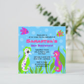 Unter dem Seeozean-Themed Kindergeburtstag-Party Einladung (Stehend Vorderseite)